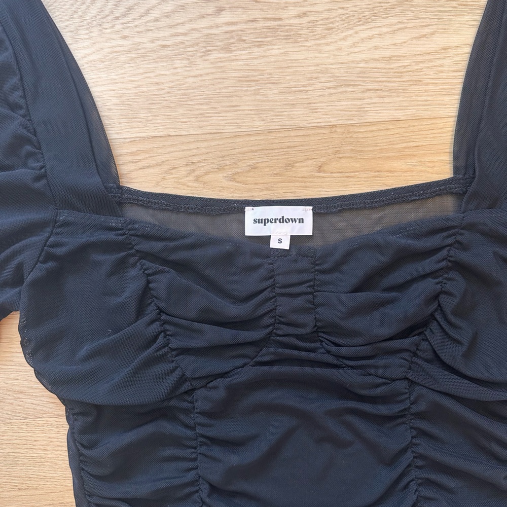 Ruched Mesh Top Revolve